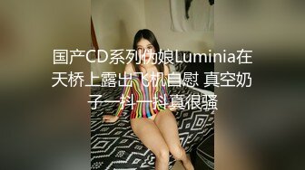 国产CD系列伪娘Luminia在天桥上露出飞机自慰 真空奶子一抖一抖真很骚