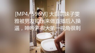 [MP4/ 596M] 大眼萌妹子雯雅被男友拉出来做直播后入操逼，呻吟声很大第一视角很刺激